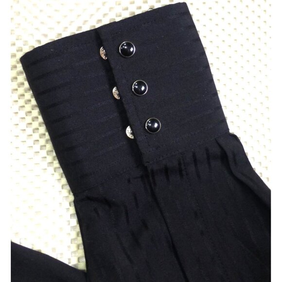 Wrangler Black Western Style Button-Up Shirt With Pinstripes Pearl Snap Cuffs Sm - Picture 3 of 7